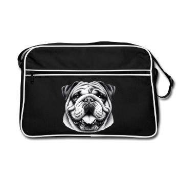 Bouledogue anglais Chien - Sac Retro - noir/blanc - Devant