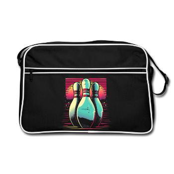 Bowling Synthwave - Retro Bag - black/white - Front