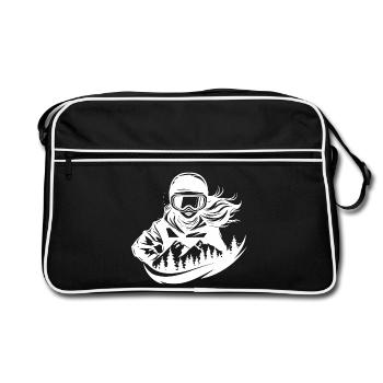 Snowboarder Girl - Retro Bag - black/white - Front