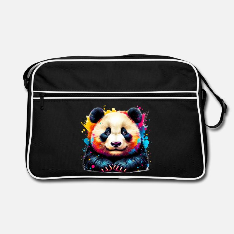 Panda - Retro Tasche - Schwarz/Weiß