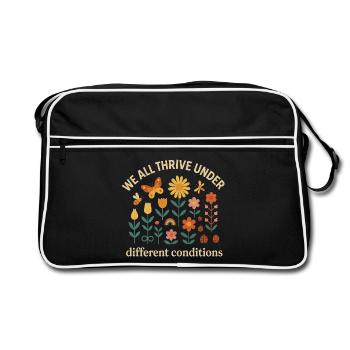 We thrive in different conditions - Retro Bag - black/white - Front