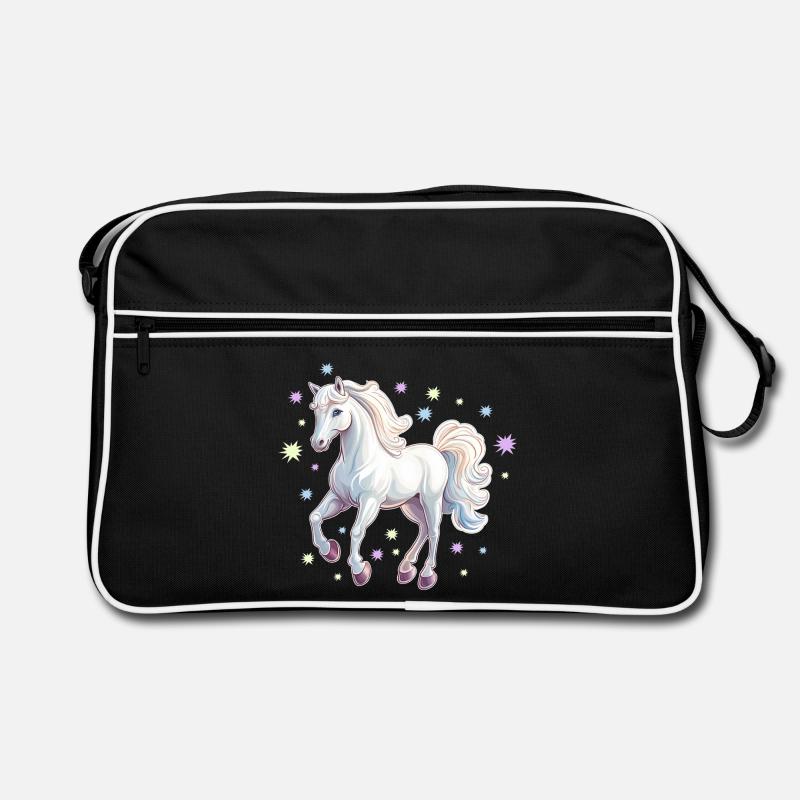 Pferd mit Sternen Retro Tasche