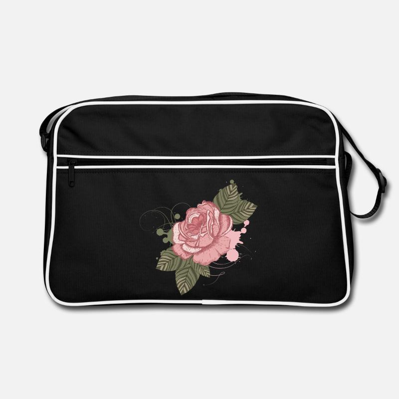 Nostalgic vintage rose with graffiti elements Retro Bag