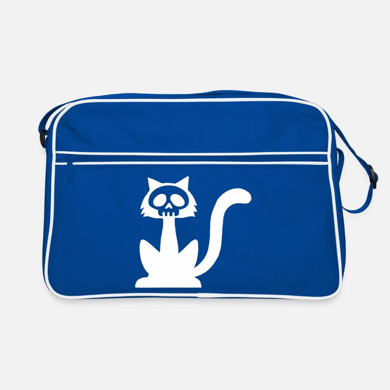 Crâne de chat blanc Sac Retro