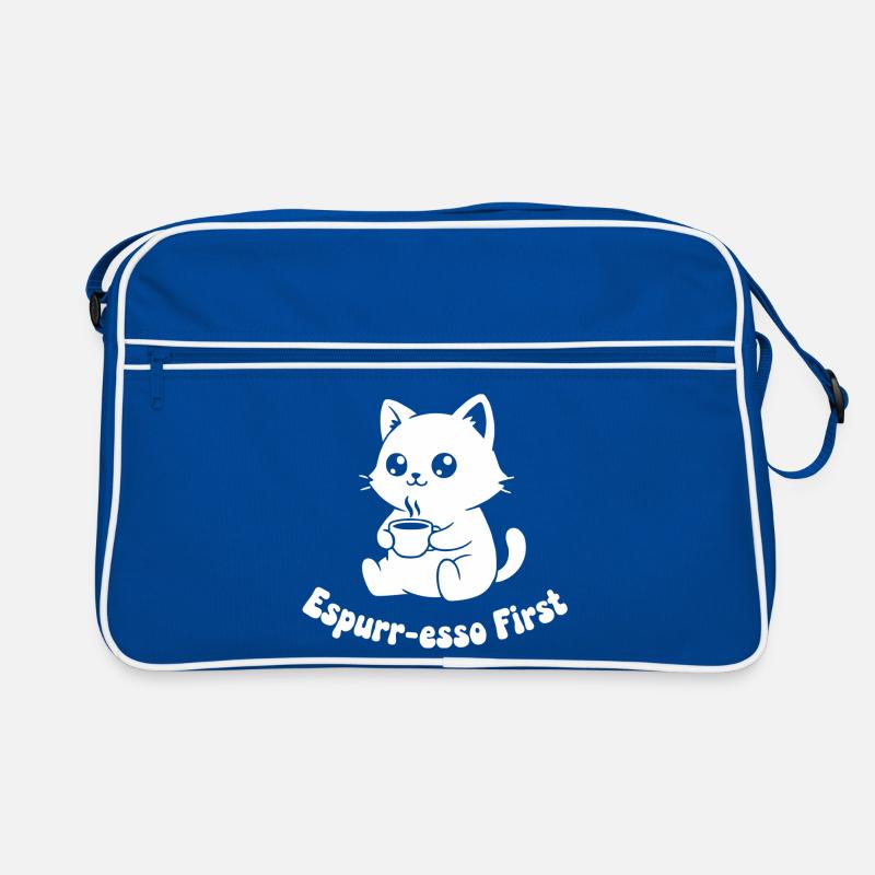 Kaffeekätzchen Latte Illustration Retro Tasche