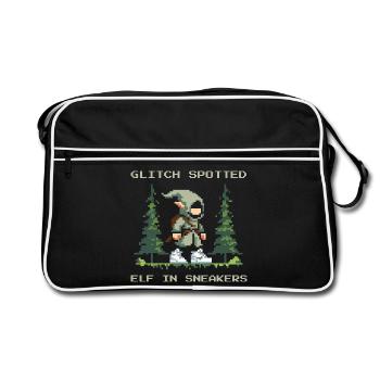 Bug découvert : Elfe avec des baskets | Glitch de GN - Sac Retro - noir/blanc - Devant
