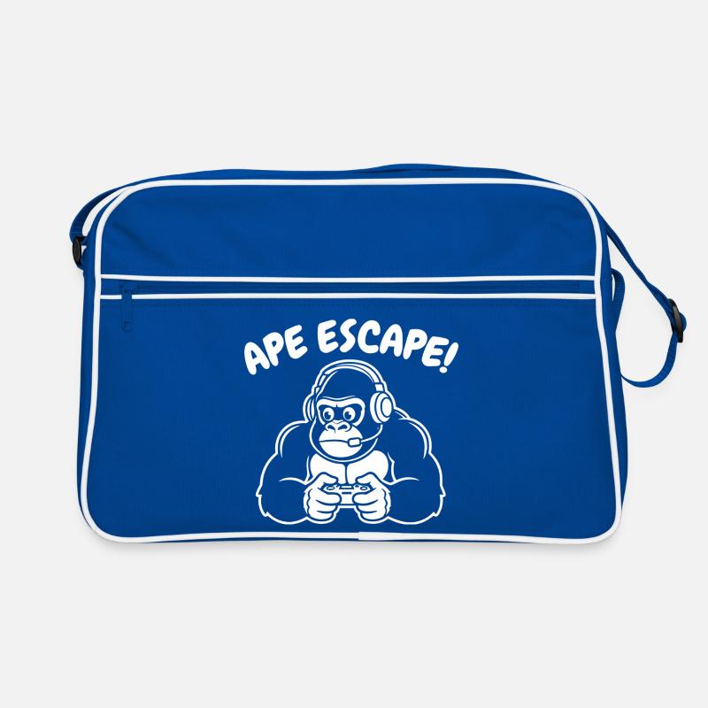 Affe-Gamer mit Headset Controller Retro Tasche