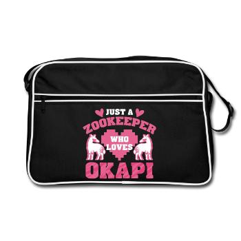 Gardien de zoo qui aime l’okapi - Sac Retro - noir/blanc - Devant