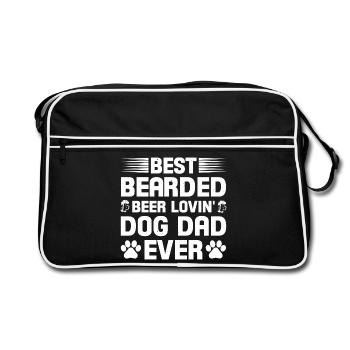 Papa barbu qui aime la bière - Sac Retro - noir/blanc - Devant