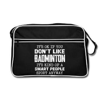 Réservé aux malins : le badminton est un sport - Sac Retro - noir/blanc - Devant