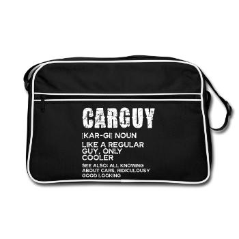 CarGuy Distressed Typografie - Retro Tasche - Schwarz/Weiß - Vorne