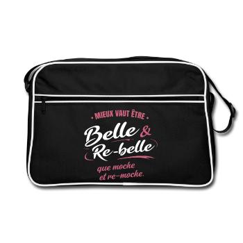 Mieux vaut être belle et re-belle que moche - Sac Retro - noir/blanc - Devant