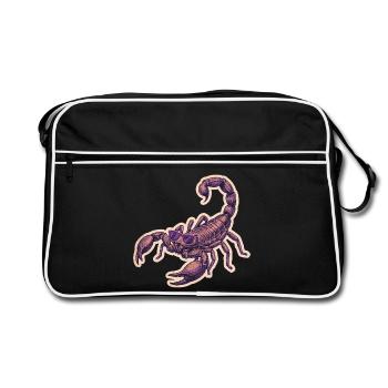 Cool Scorpio With Sunglasses - Retro Bag - black/white - Front