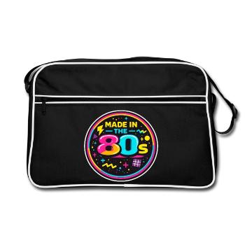 80s Neon Nostalgia Sticker - Retro Bag - black/white - Front