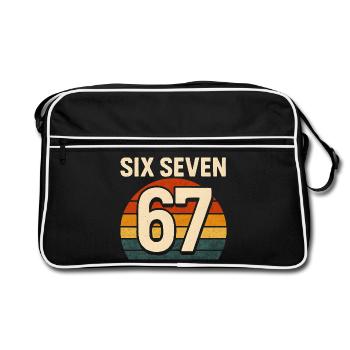 Six Seven 67 Italian Brainrot Retro Sunset Meme - Sac Retro - noir/blanc - Devant