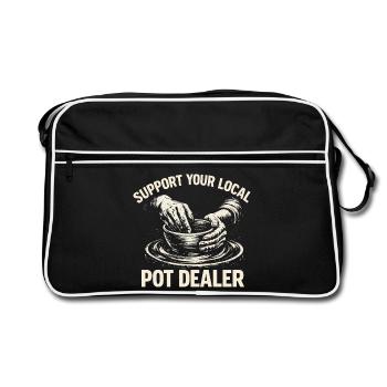 Humour Poterie - Support Your Local Pot Dealer - Sac Retro - noir/blanc - Devant