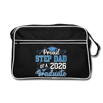 Proud Step Dad 2026 Graduate Class - Retro Bag - black/white - Front