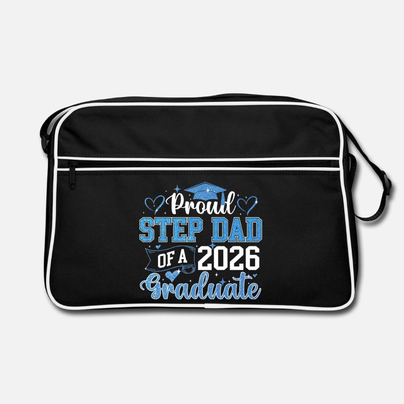 Proud Step Dad 2026 Graduate Class Retro Bag