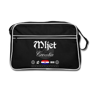 Mljet Croatia Streetwear Travel Souvenir - Retro Bag - black/white - Front