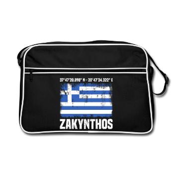 Zakynthos Coordinates - Retro Bag - black/white - Front