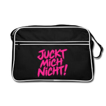 Juckt mich nicht - Cooler Spruch - Retro Tasche - Schwarz/Weiß - Vorne