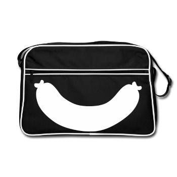 Modèle de vendeur de boucherie de saucisses - Sac Retro - noir/blanc - Devant
