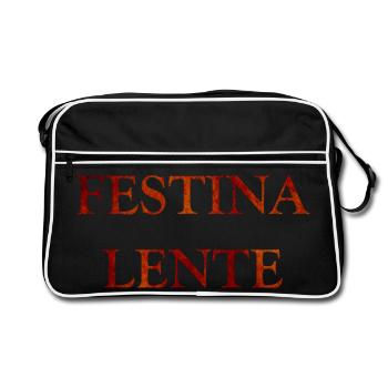 Festina Lente, citations latines - Sac Retro - noir/blanc - Devant