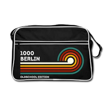 Berlin Retro Shirt Zip Code 1000 Zip Code Souvenir - Retro Bag - black/white - Front