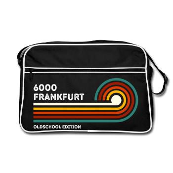 Frankfurt Retro Shirt 6000 Zip Code Vintage 70s 80s - Retro Bag - black/white - Front