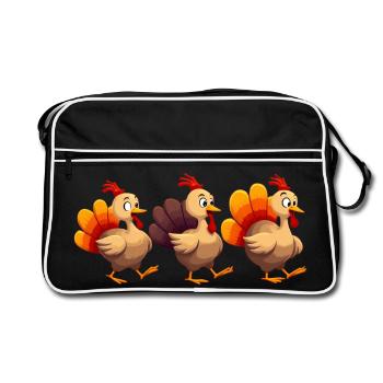 Bébé dinde de Thanksgiving - Sac Retro - noir/blanc - Devant