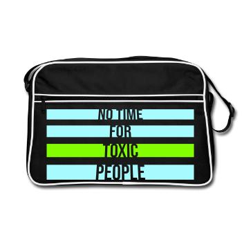 No Time Toxic People Boundaries Self Care Saying - Retro Bag - black/white - Front