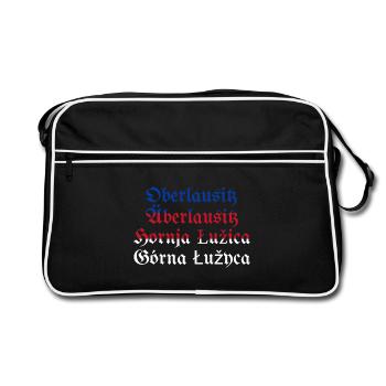 Upper Lusatia with Sorbian flag blue-red-white - Retro Bag - black/white - Front