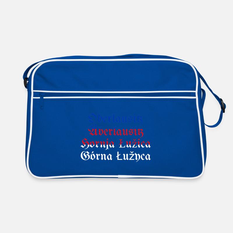 Oberlausitz mit sorbischer Flagge blau-rot-weiß Retro Tasche