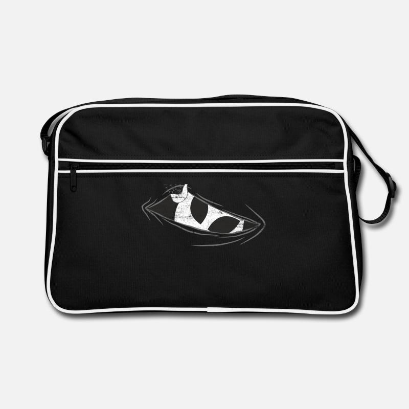 Extraterrestre drôle regarde du ventre - Sac Retro - noir/blanc