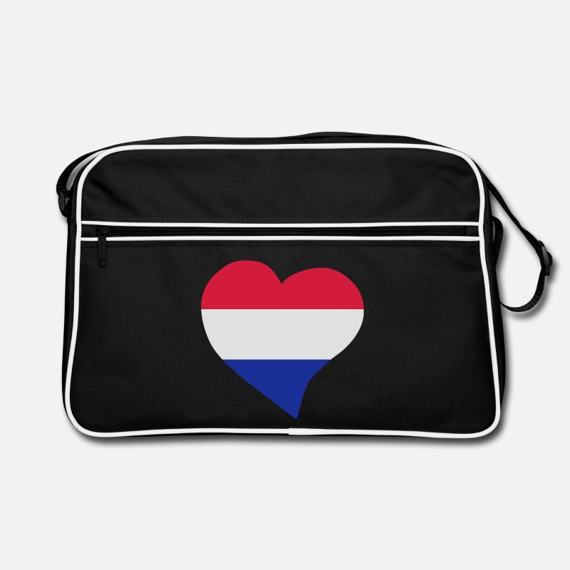 Dutch Herz - Retro Tasche - Schwarz/Weiß
