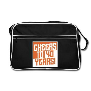 Cheers to 40 Years - Retro Tasche - Schwarz/Weiß - Vorne