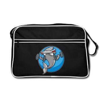 Haltérophilie requin-marteau - Sac Retro - noir/blanc - Devant
