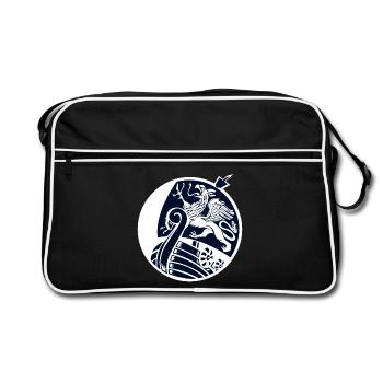 Rostock - Rouage - Bateau Viking - Sac Retro - noir/blanc - Devant