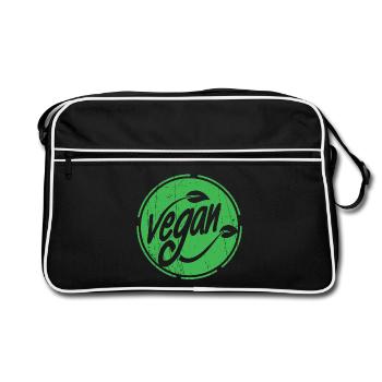 Conception végétalienne - Sac Retro - noir/blanc - Devant