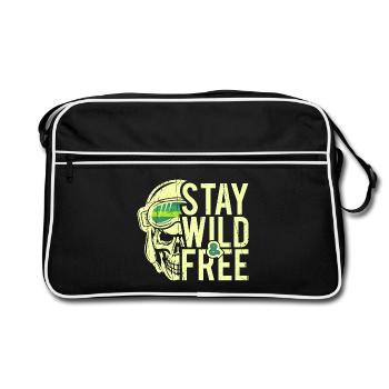 Stay Wild and Free - Design - Retro Bag - black/white - Front