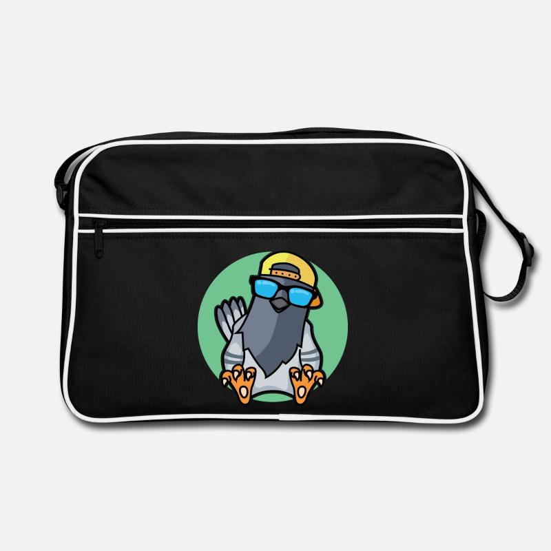 Cooles Täubchen - Retro Tasche - Schwarz/Weiß