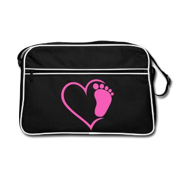 Empreinte de bébé - Sac Retro - noir/blanc - Devant