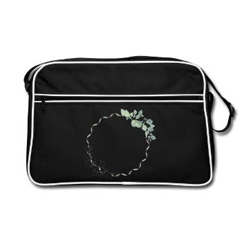 cadre eucalyptus délicat pour ses propres textes et motifs - Sac Retro - noir/blanc - Devant
