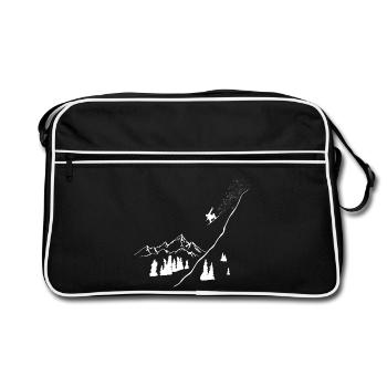 Snowboarders, Winter sports, Mountains, Snowboard, Snow - Retro Bag - black/white - Front
