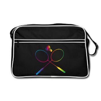 badminton coloré badminton avec raquette de badminton - Sac Retro - noir/blanc - Devant