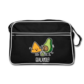 Drôles de crottes de tortilla au guacamole à l’avocat - Sac Retro - noir/blanc - Devant