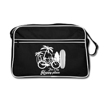 This is my happy place - Retro Bag - black/white - Front
