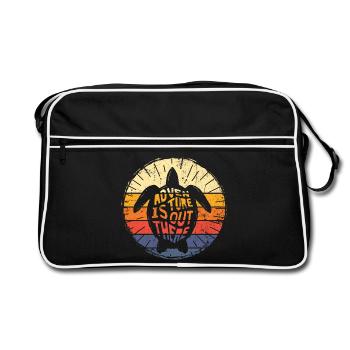Turtle Odyssey Retro Sunset - Retro Bag - black/white - Front