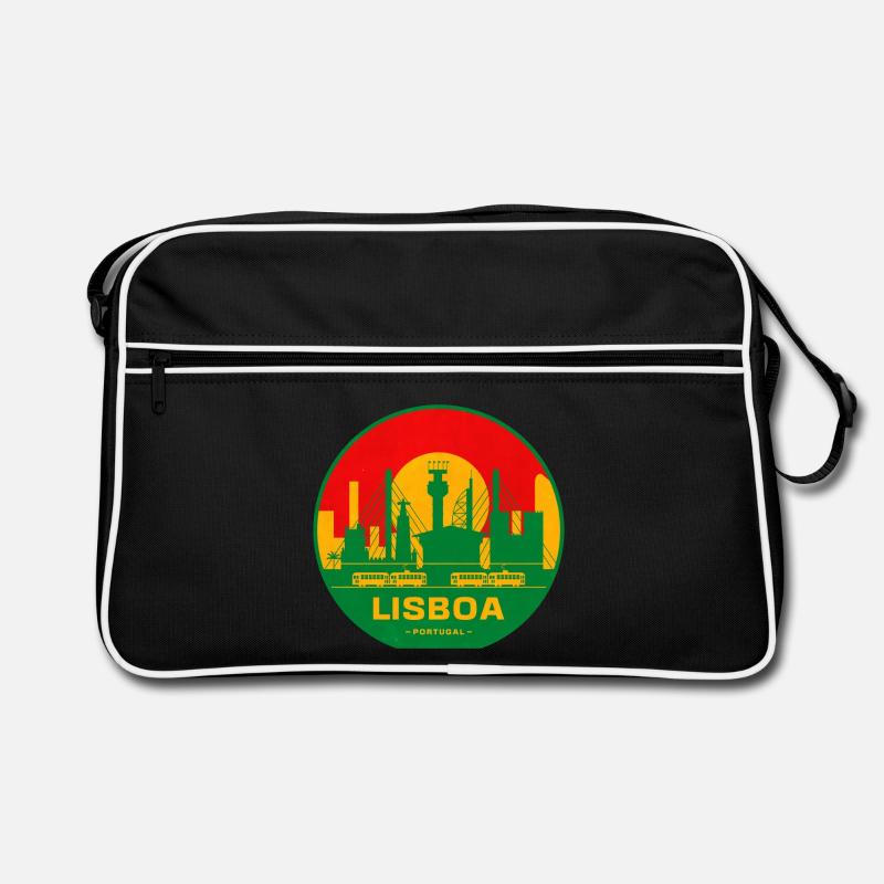 Lisboa Retro Skyline Silhouette Retro Tasche