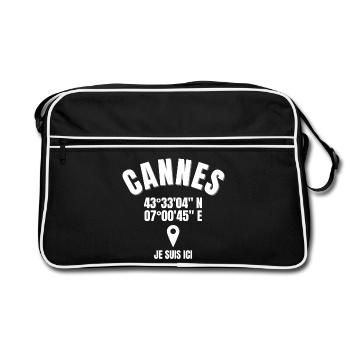 Cannes, côte d Azure, la Croisette - Sac Retro - noir/blanc - Devant